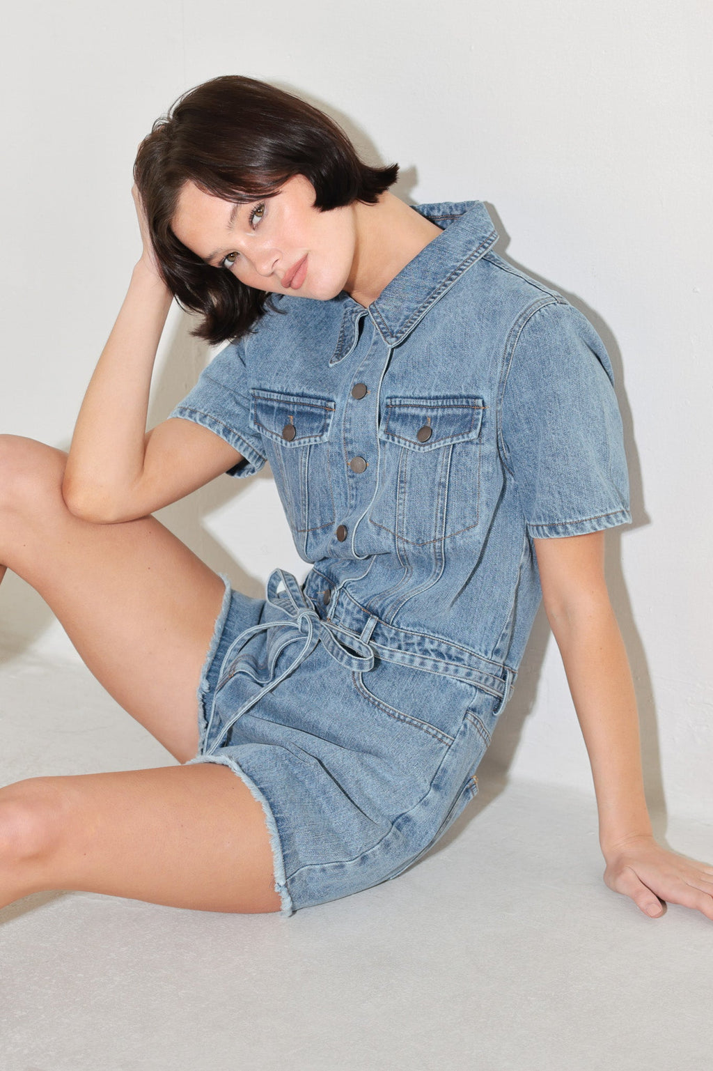 LAIDBACK LUXE DENIM ROMPER