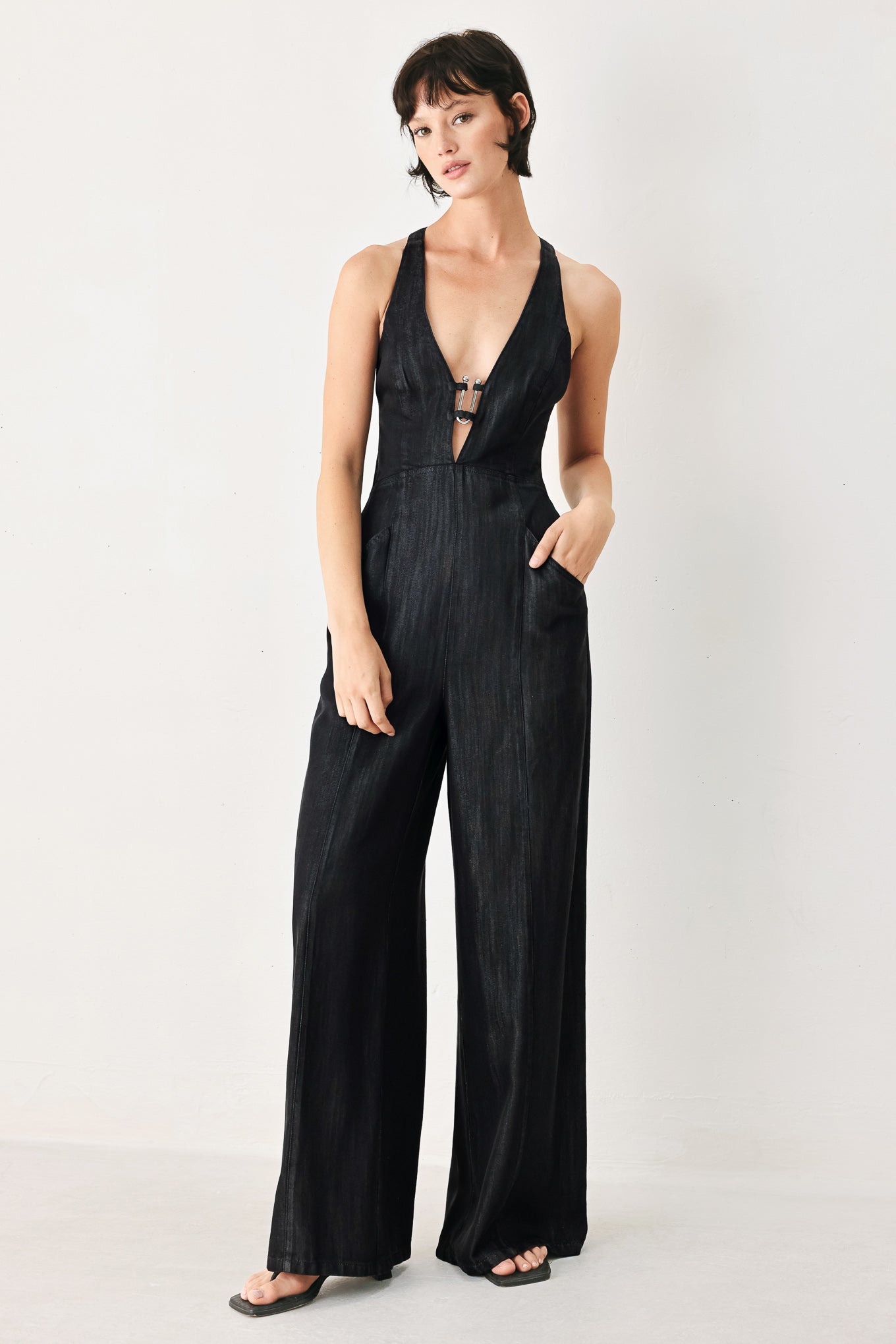 NOIR COAST WOVEN JUMPSUIT