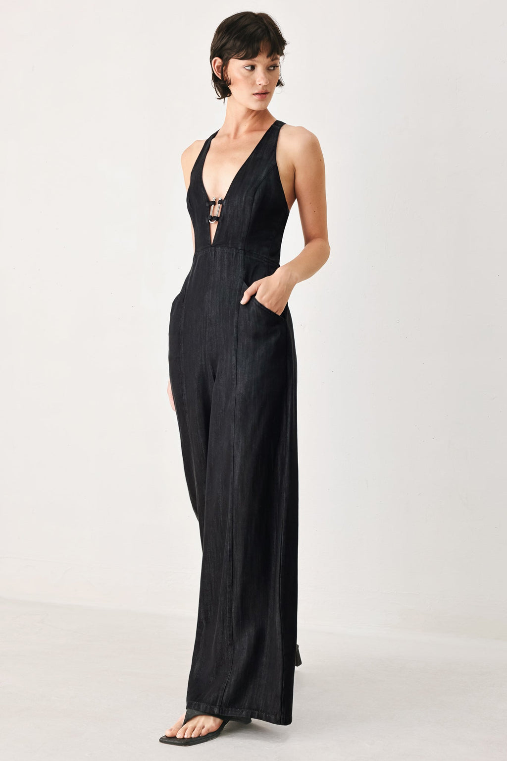 NOIR COAST WOVEN JUMPSUIT