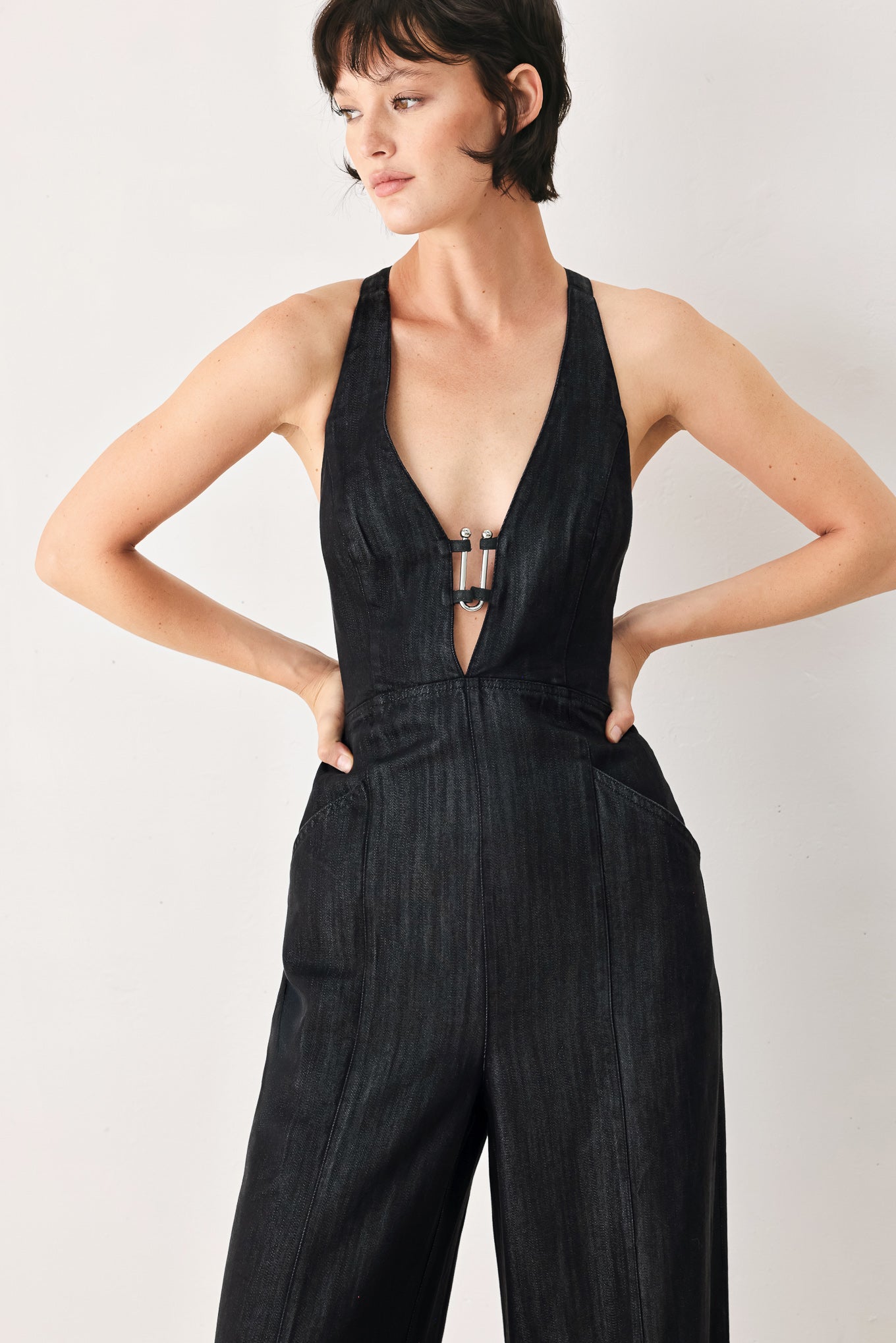 NOIR COAST WOVEN JUMPSUIT