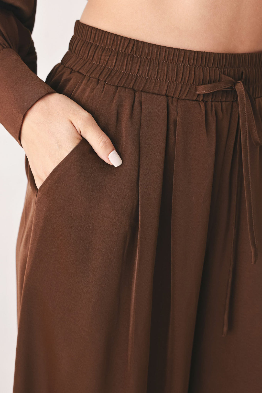 CANYON BROWN ELASTIC WAIST PANTS
