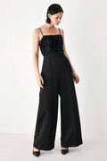 ROSE ALL NIGHT ROSETTE WIDE LEG JUMPSUIT