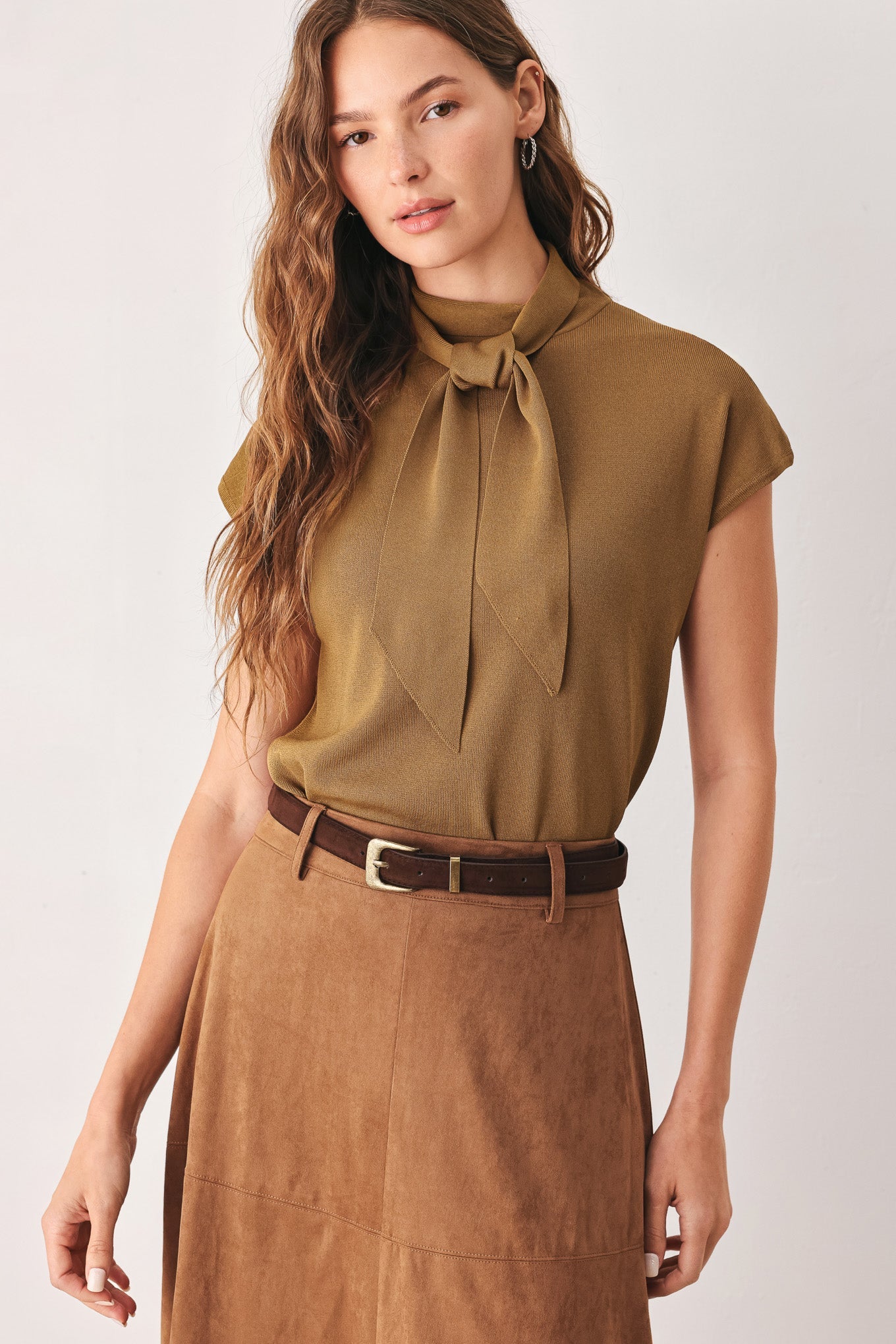 AMBER SOFT KNIT SCARF TOP