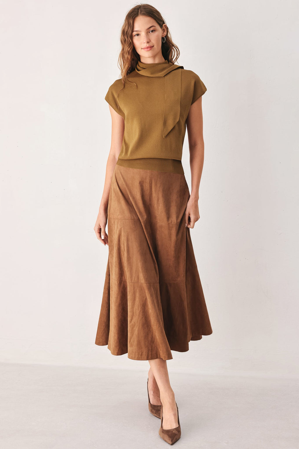 AMBER SOFT KNIT SCARF TOP