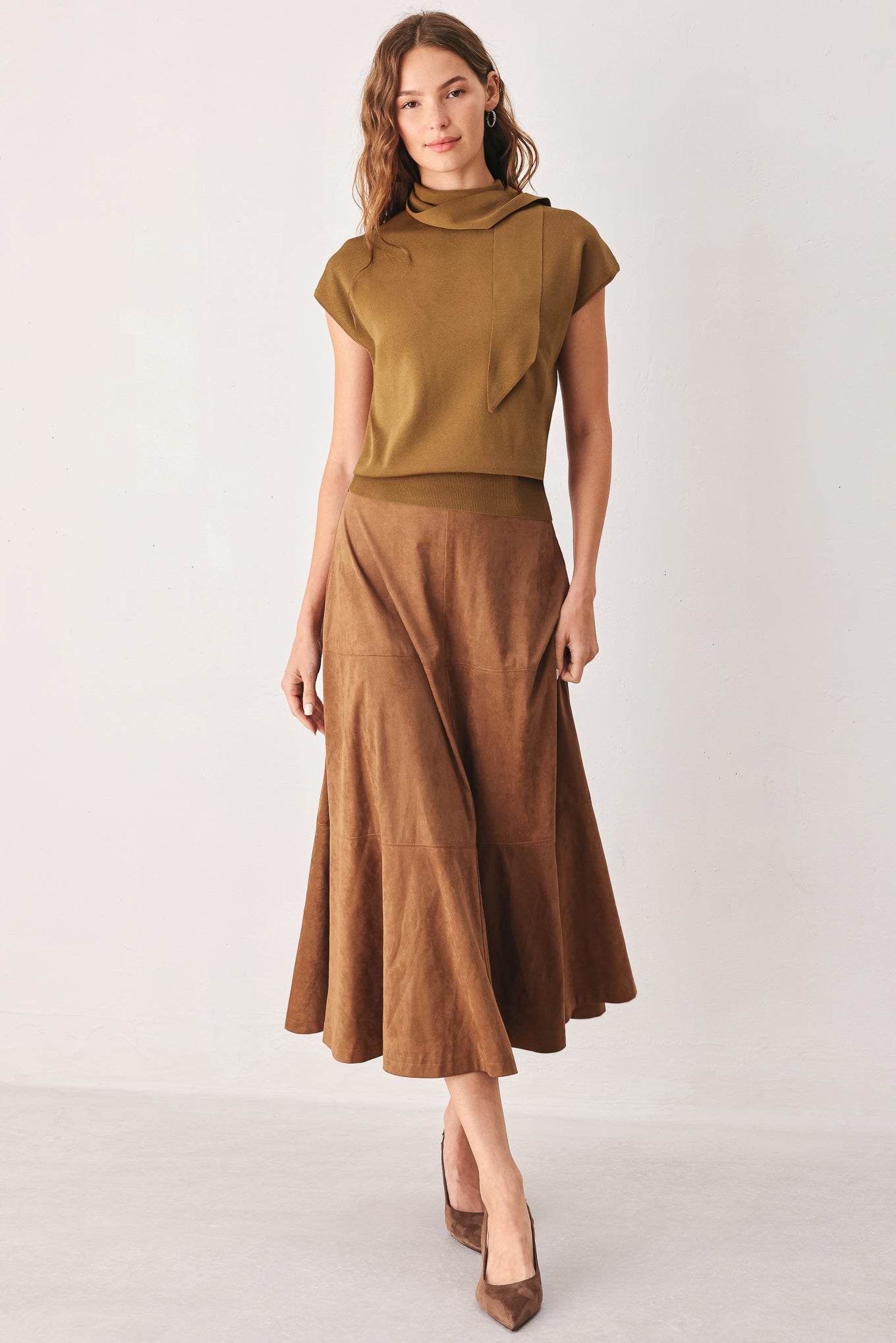 AMBER SOFT KNIT SCARF TOP