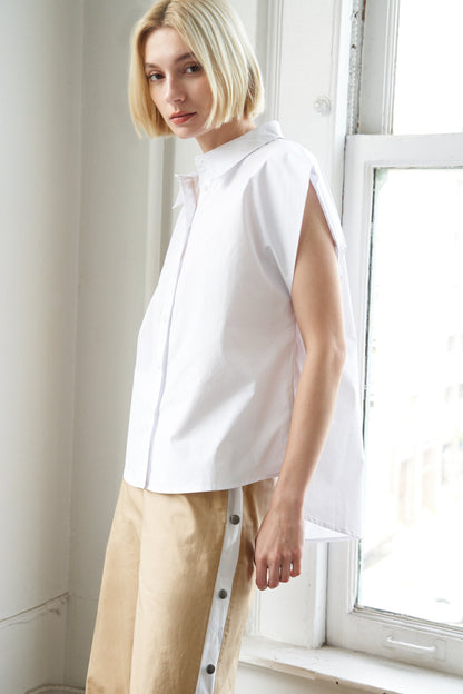 MUCH TO CELEBRATE POPLIN TOP