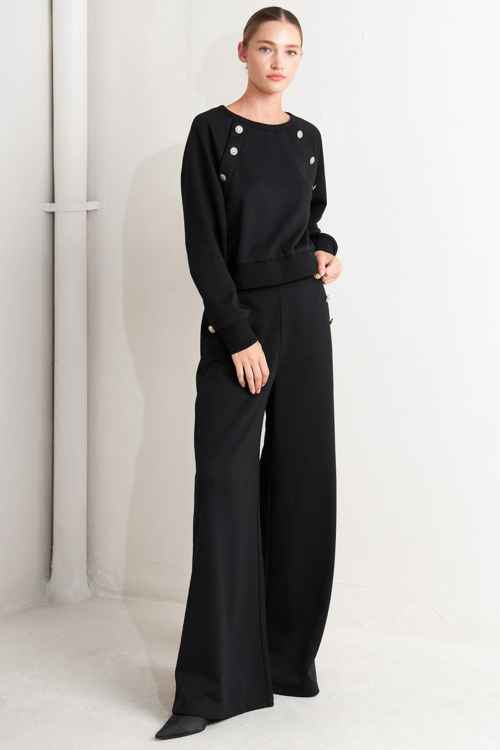 BLACK REGIMENT WOVEN TOP