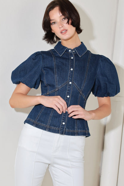 COOL FEMME DENIM TOP