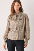 SERPENTINE TAUPE SNAKESKIN TOP