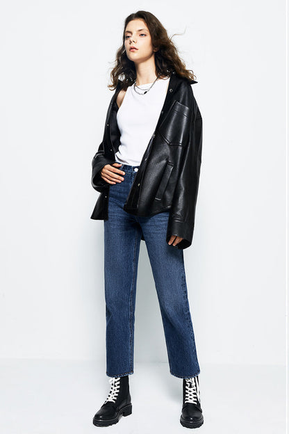 Manhattan High Rise Straight Ankle Jeans HJ160