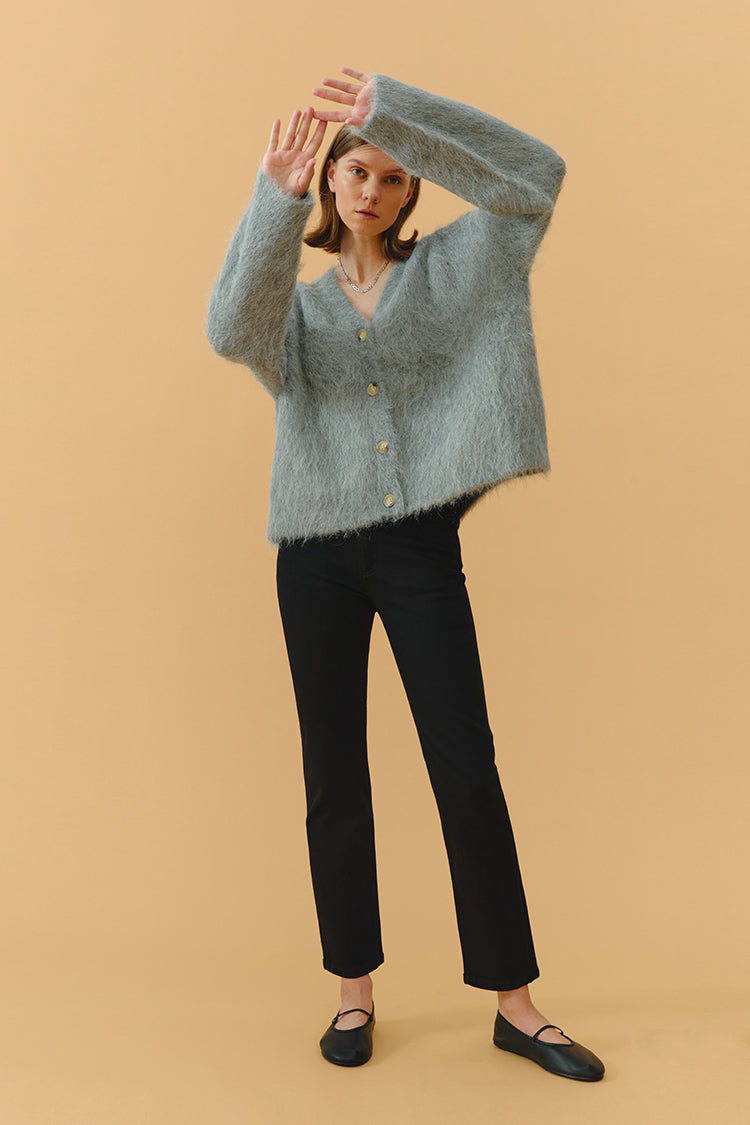 TWO SHOTS HIGH RISE STRAIGHT CROP JEANS