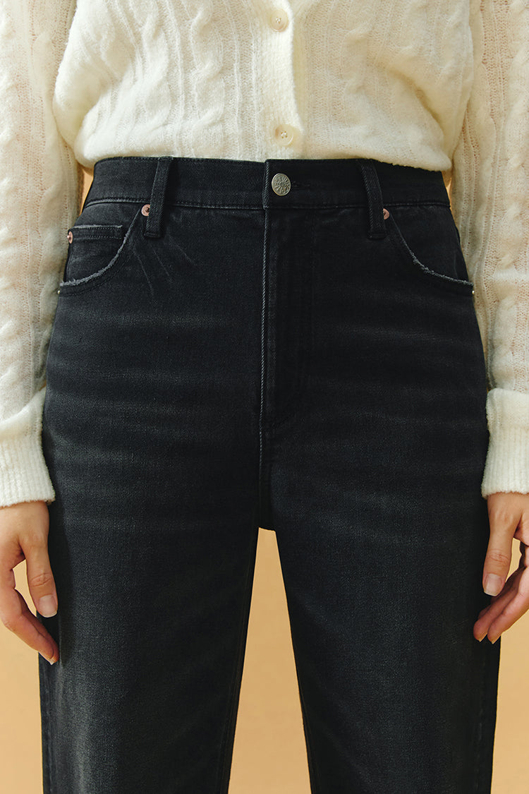 Angeles High Rise Baggy Jeans Dark HJ103