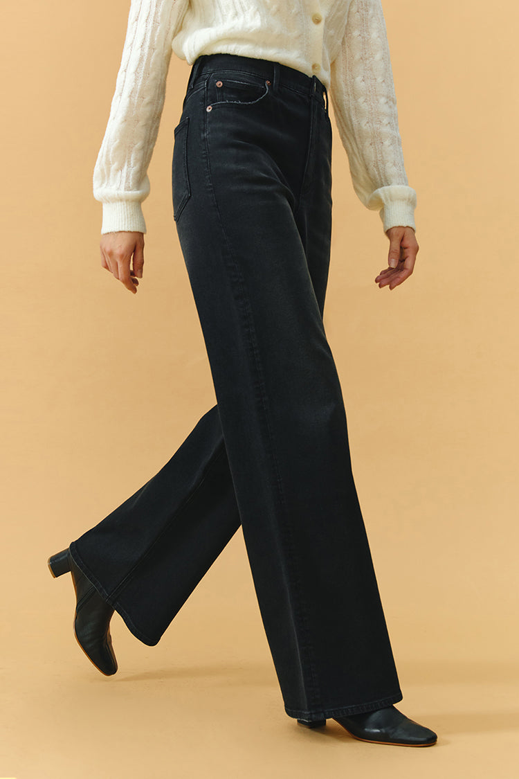 Angeles High Rise Baggy Jeans Dark HJ103