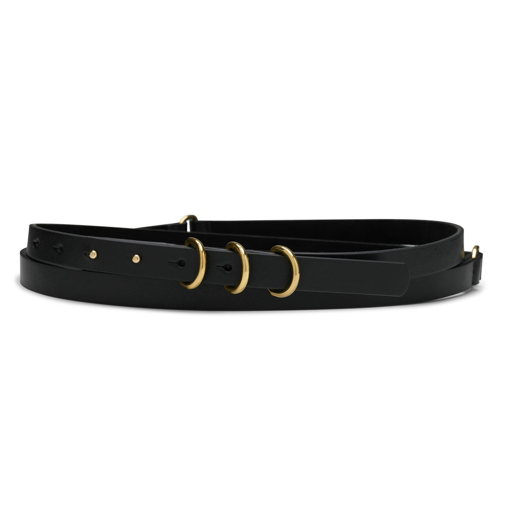 Huxley Waist Belt, Black with Gold