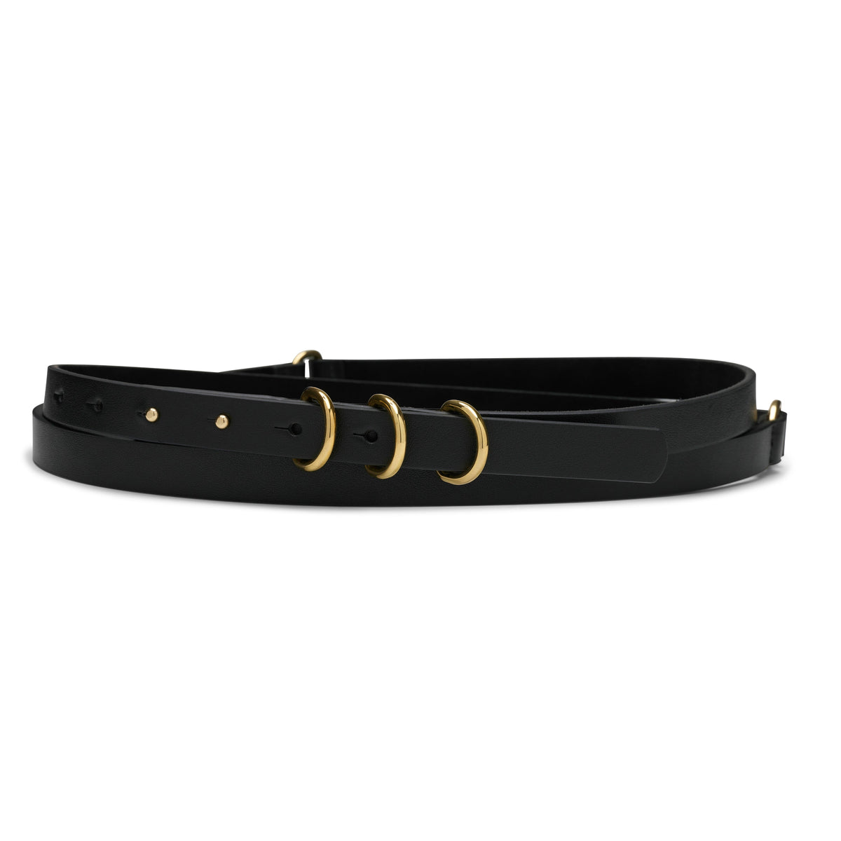 Huxley Waist Belt, Black with Gold