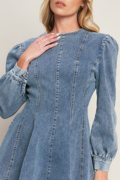 YOUR SWEETIE DENIM MINI DRESS