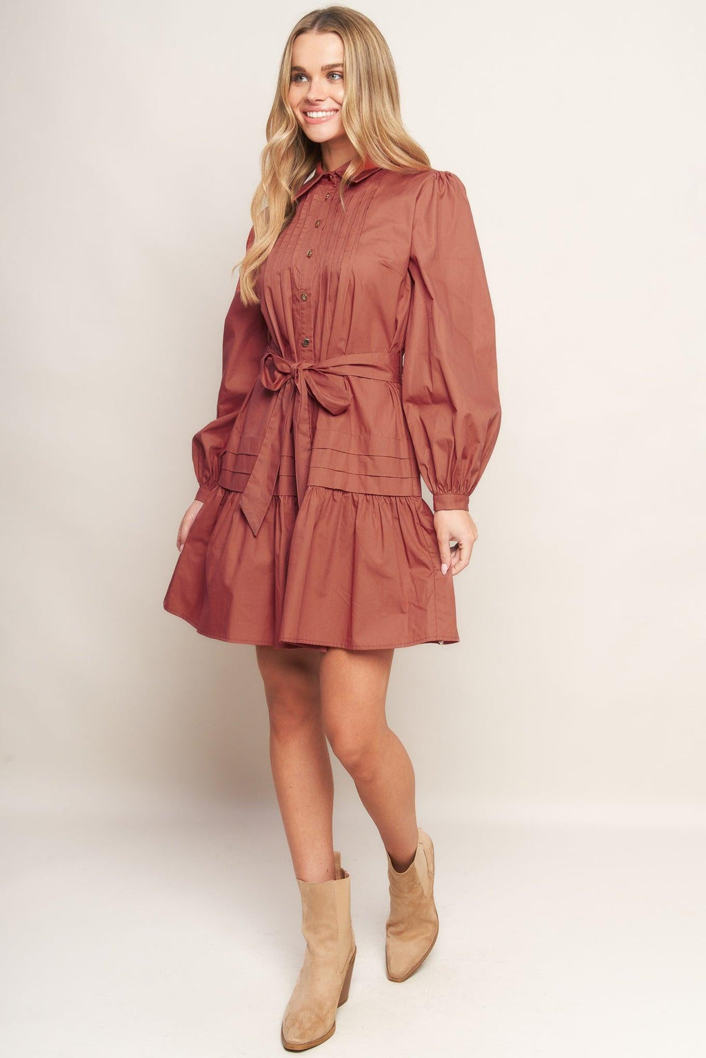 AESTHETIC POSE WOVEN MINI DRESS