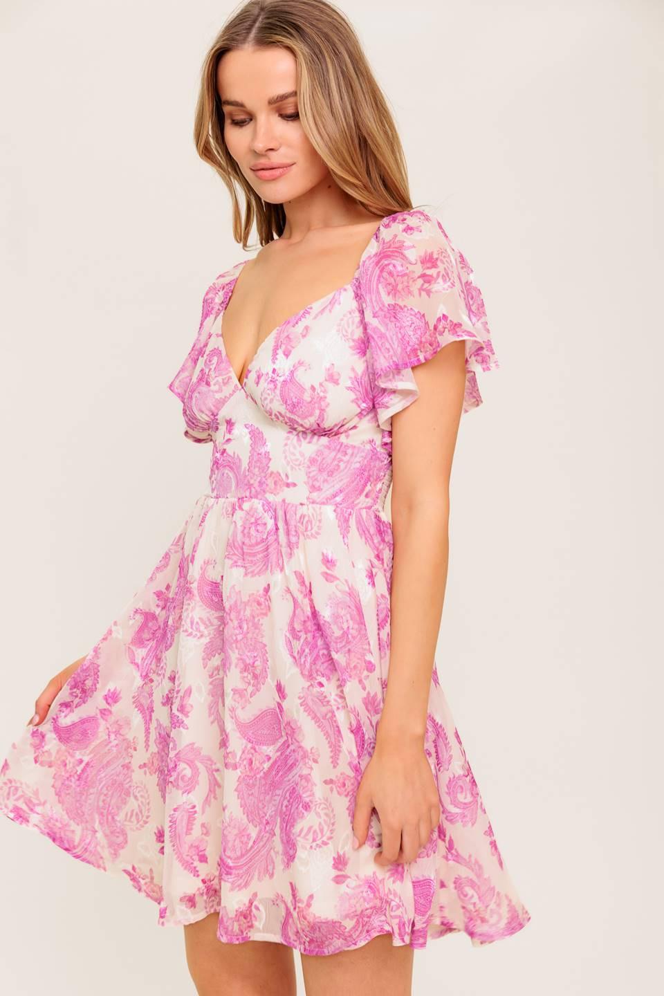 OCEAN WHISPER SKY WOVEN MINI DRESS