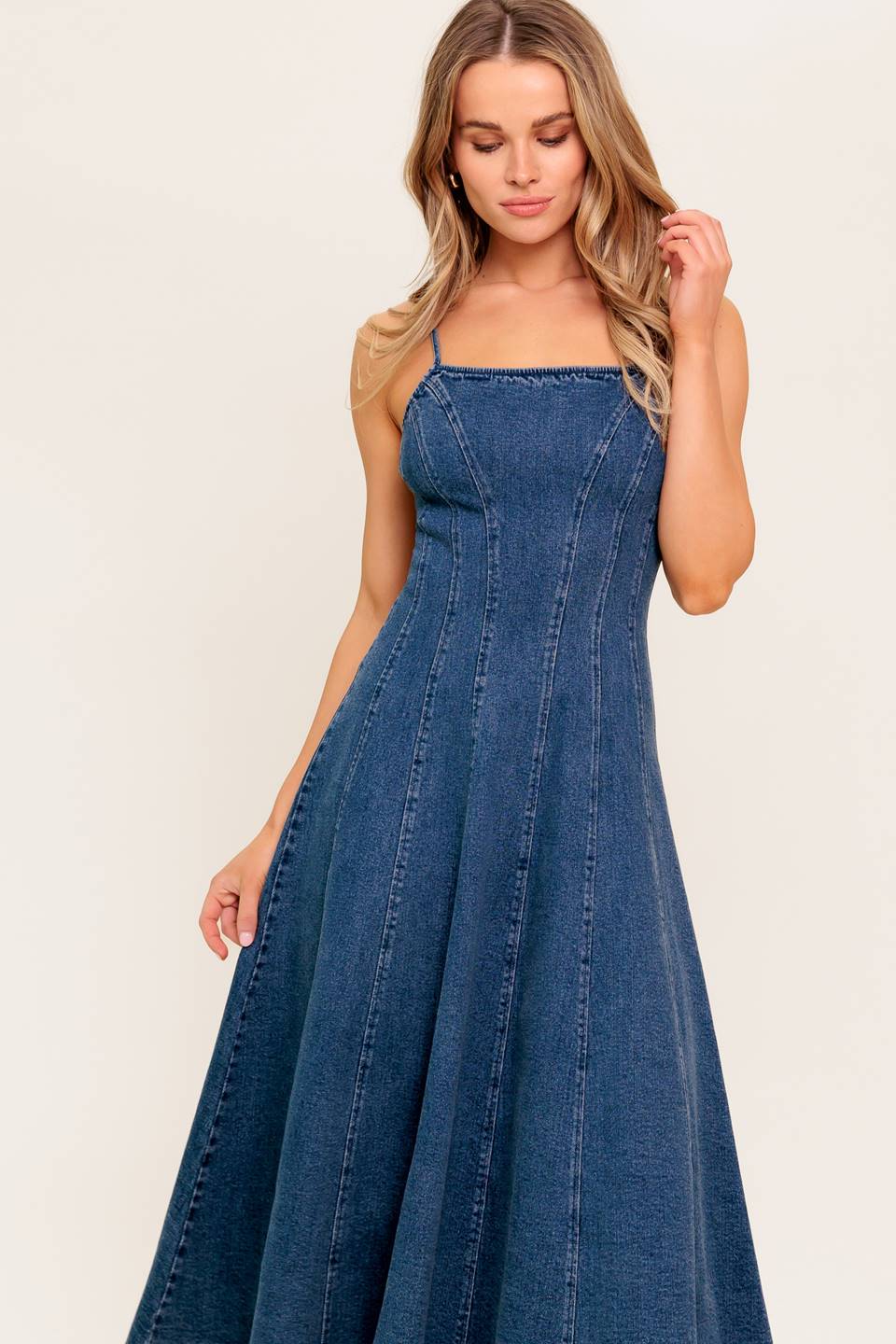 VANILLA COVE DENIM MIDI DRESS
