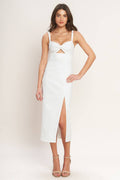 SILENT TWILL MIDI DRESS