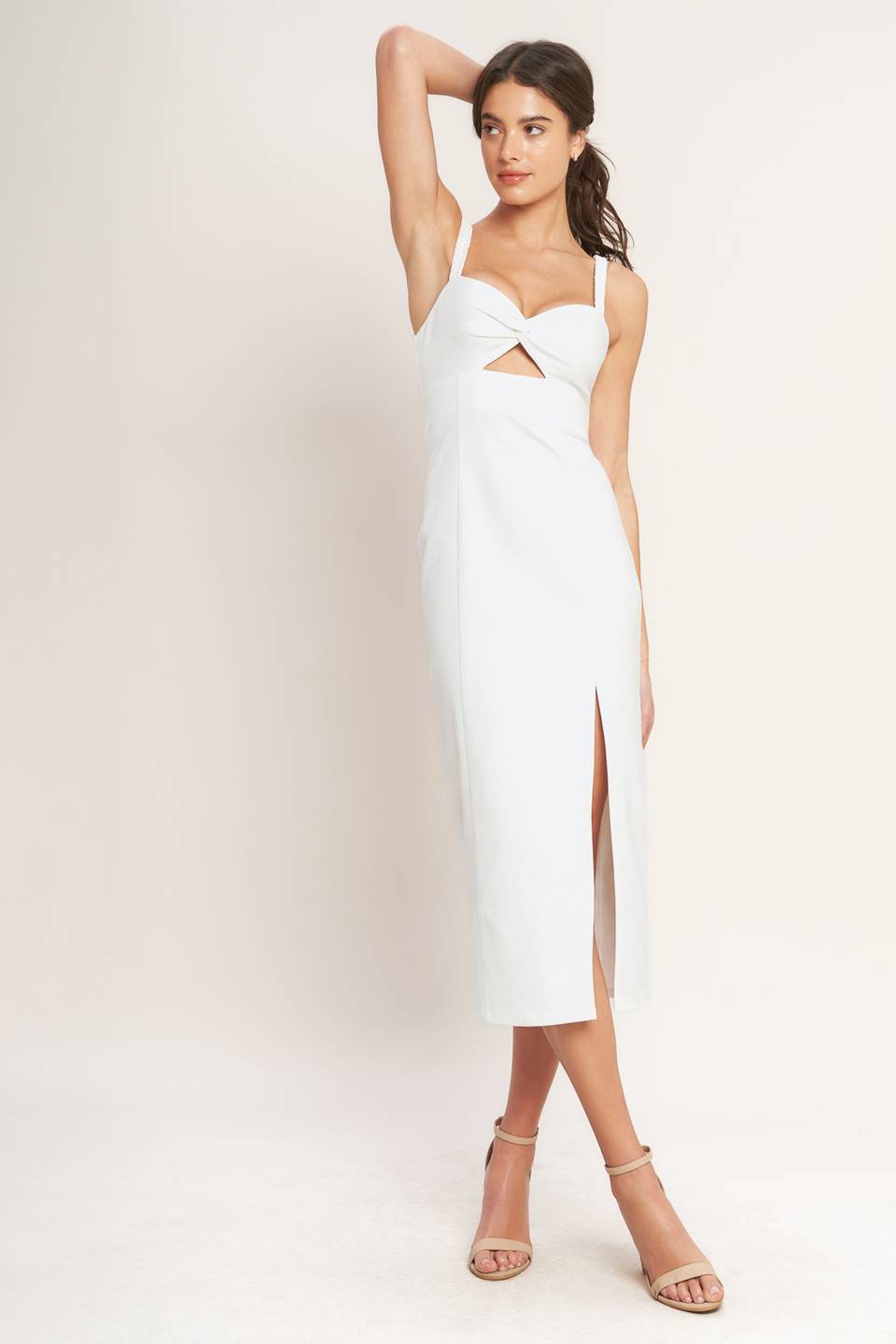 SILENT TWILL MIDI DRESS