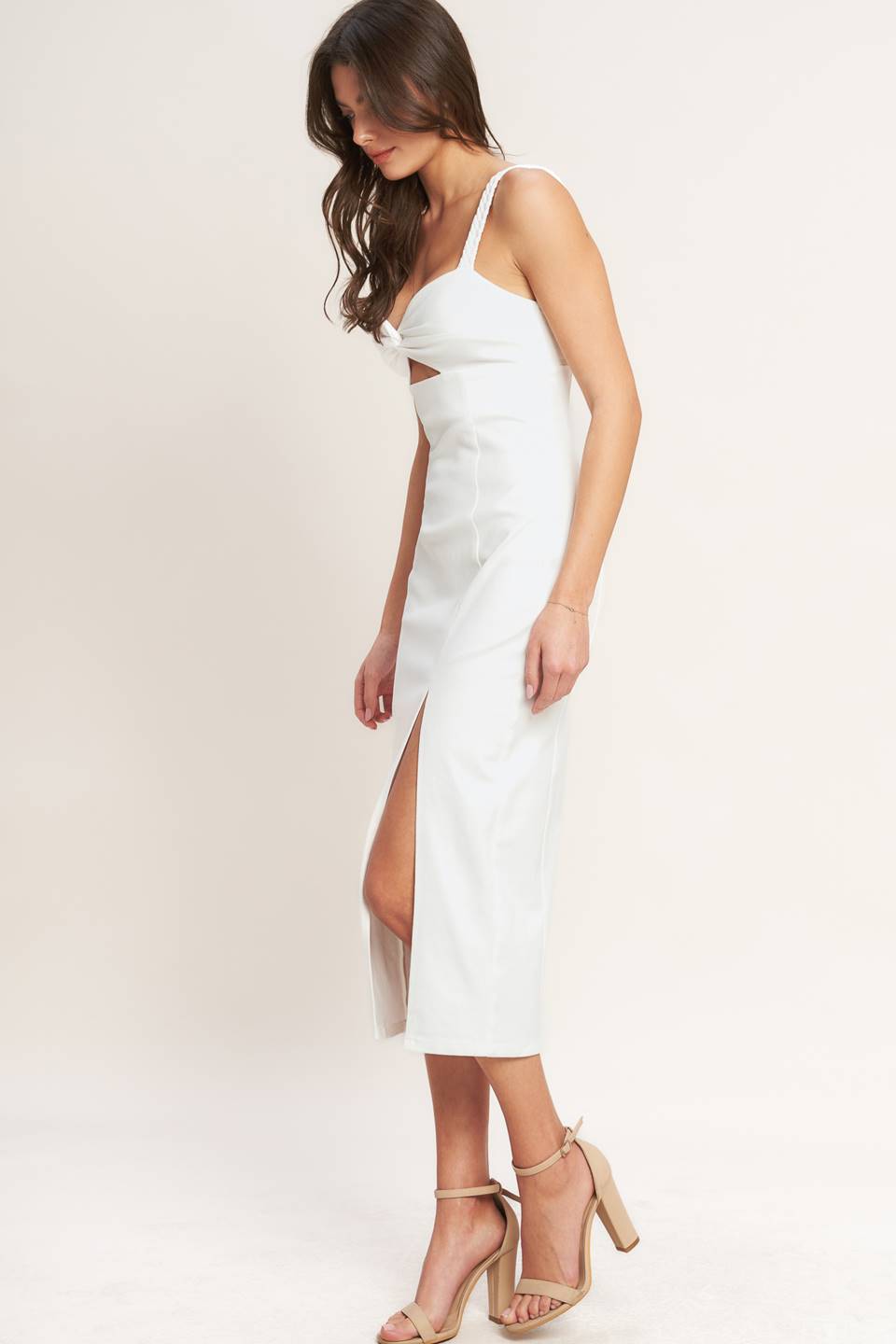 SILENT TWILL MIDI DRESS