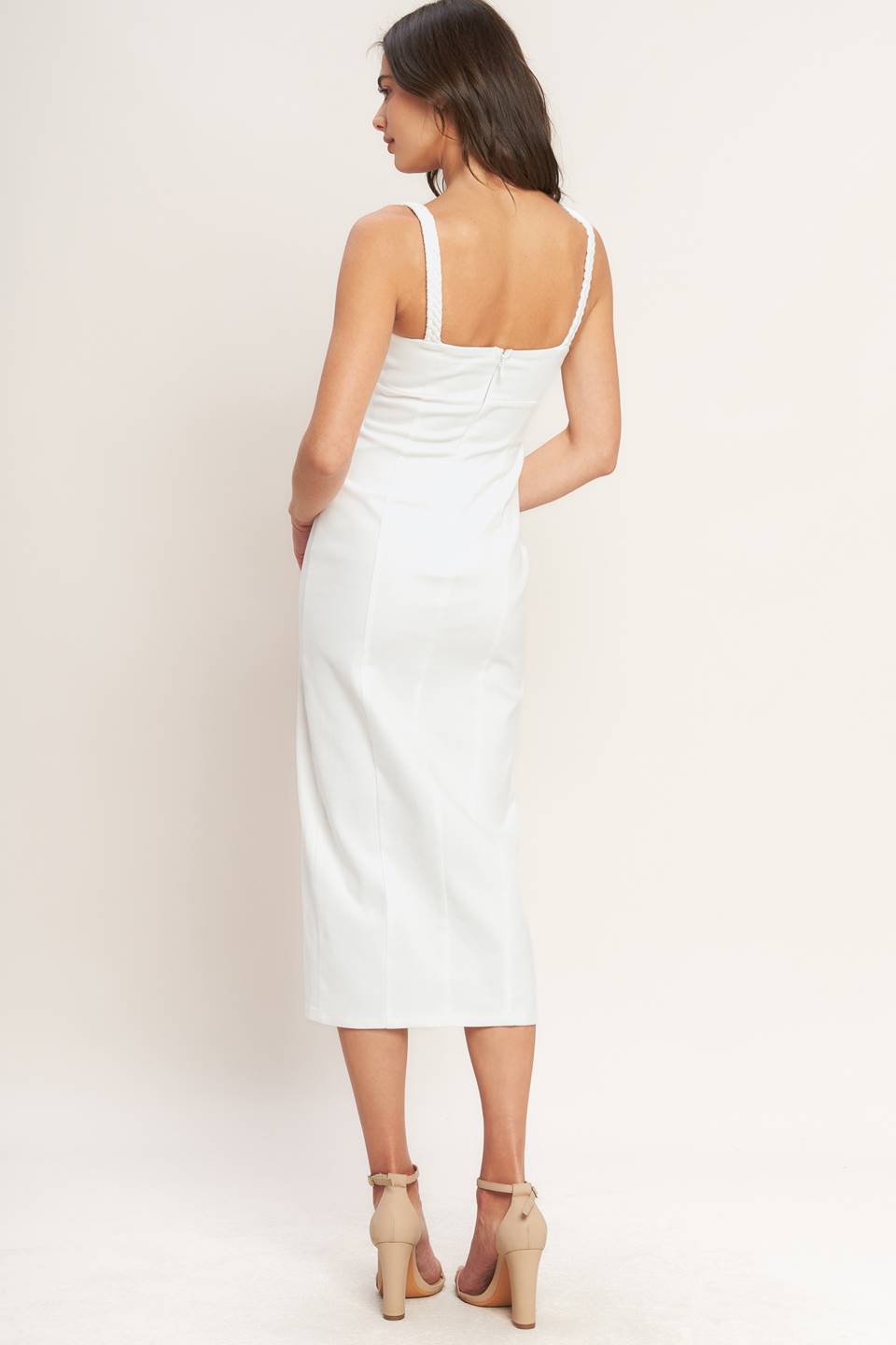 SILENT TWILL MIDI DRESS