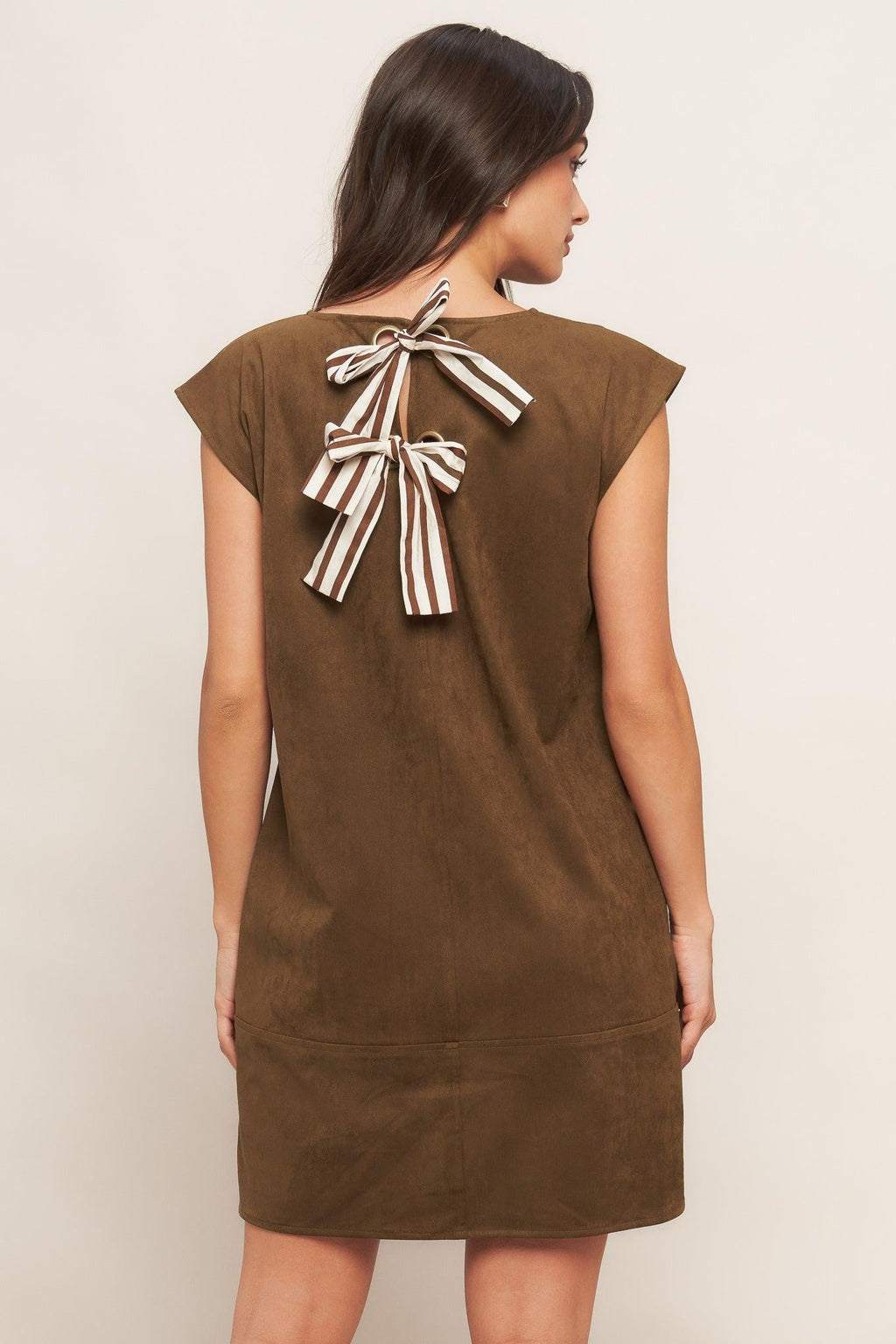 FAUX SUEDE SHIFT DRESS