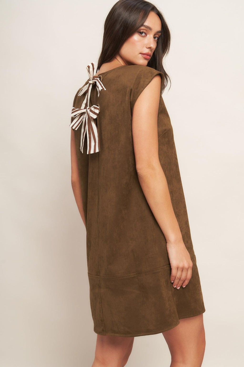 FAUX SUEDE SHIFT DRESS