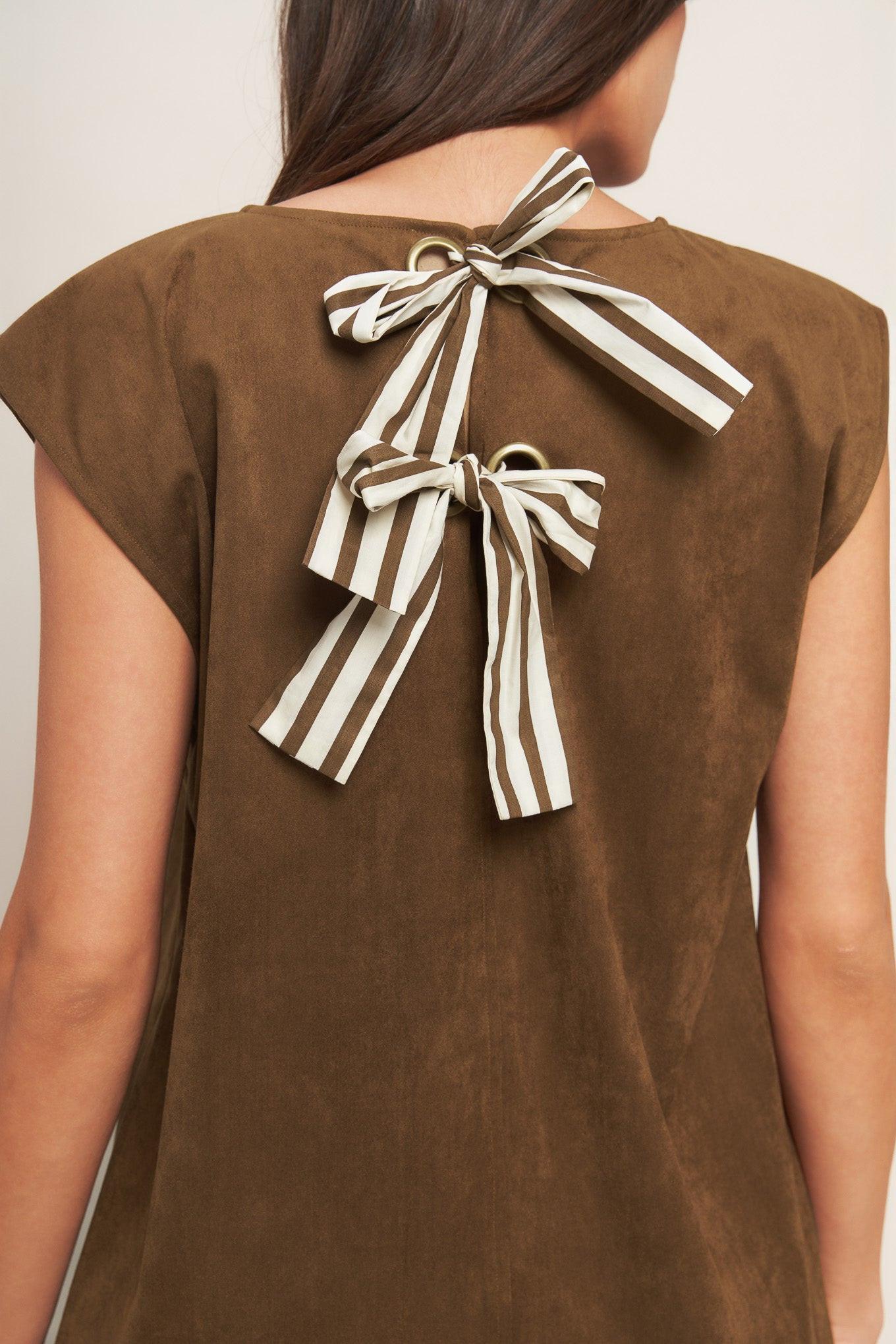 FAUX SUEDE SHIFT DRESS