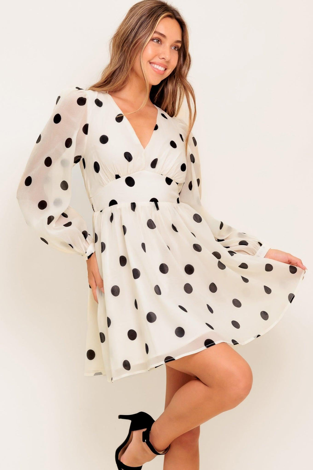 MONROE DOT CHIFFON MINI DRESS