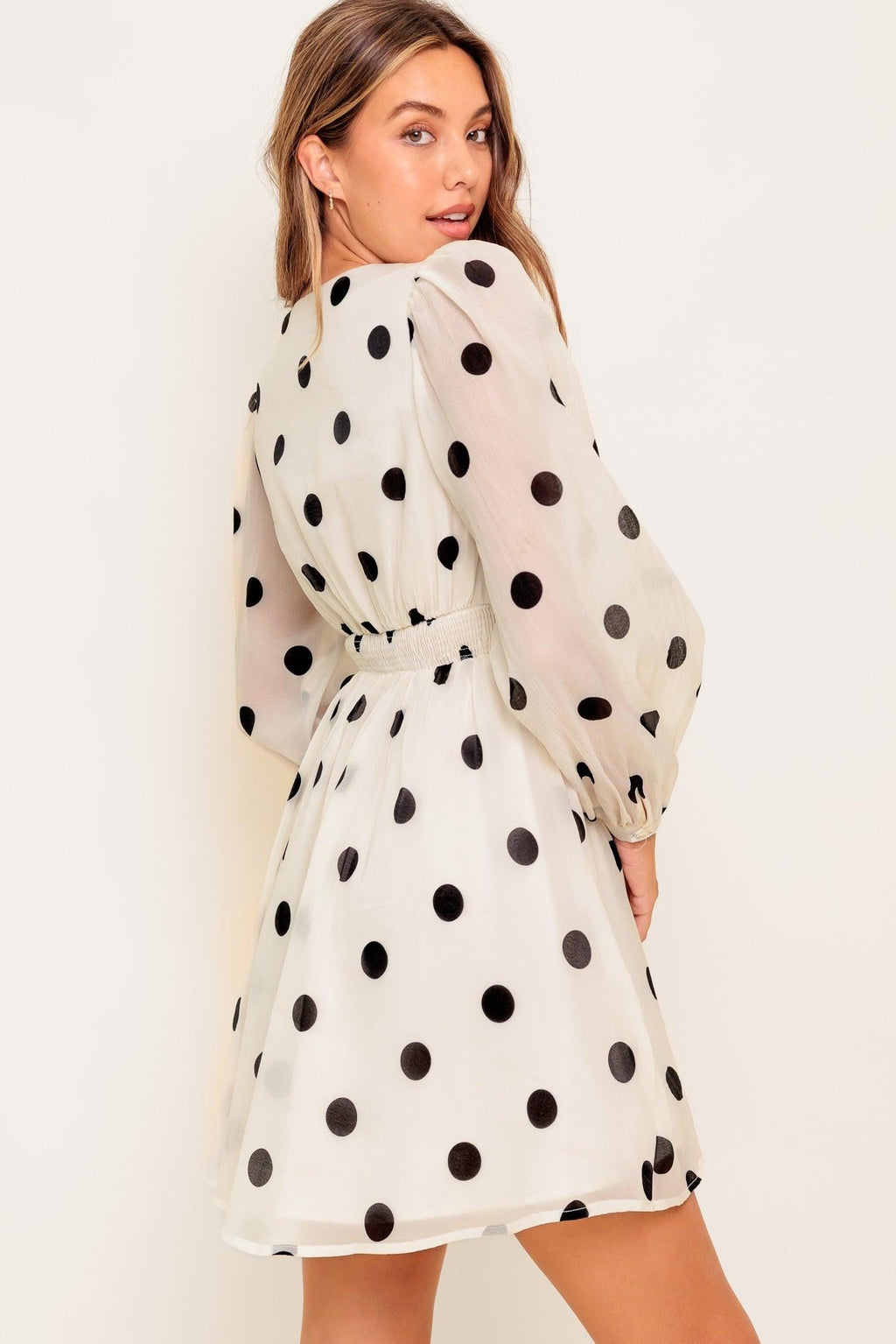 MONROE DOT CHIFFON MINI DRESS