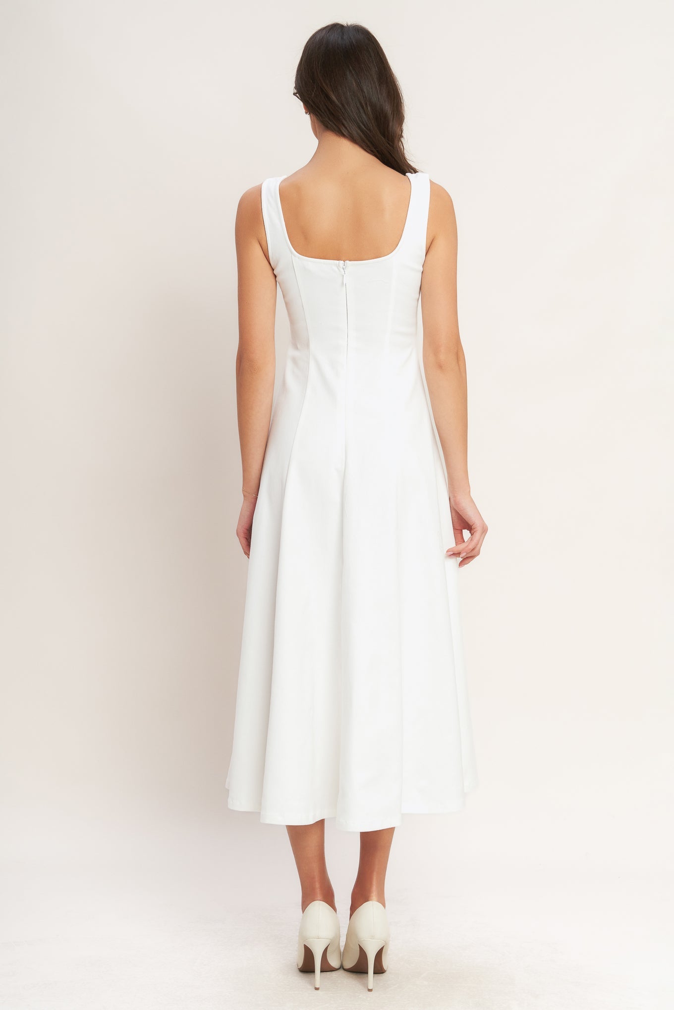 BALANCED PROPORTION WOVEN MIDI DRESS