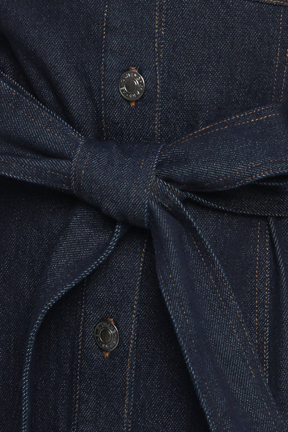 HOLIDAY DARK INDIGO DENIM MINI DRESS