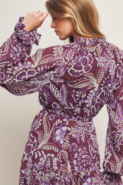 VIOLET BLOSSOM SPIRIT WOVEN MAXI DRESS