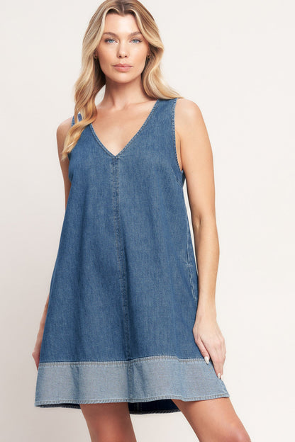 MAIN STREET DENIM MINI DRESS