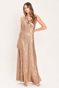LUMINOUS CHAMPAGNE KISS MAXI DRESS