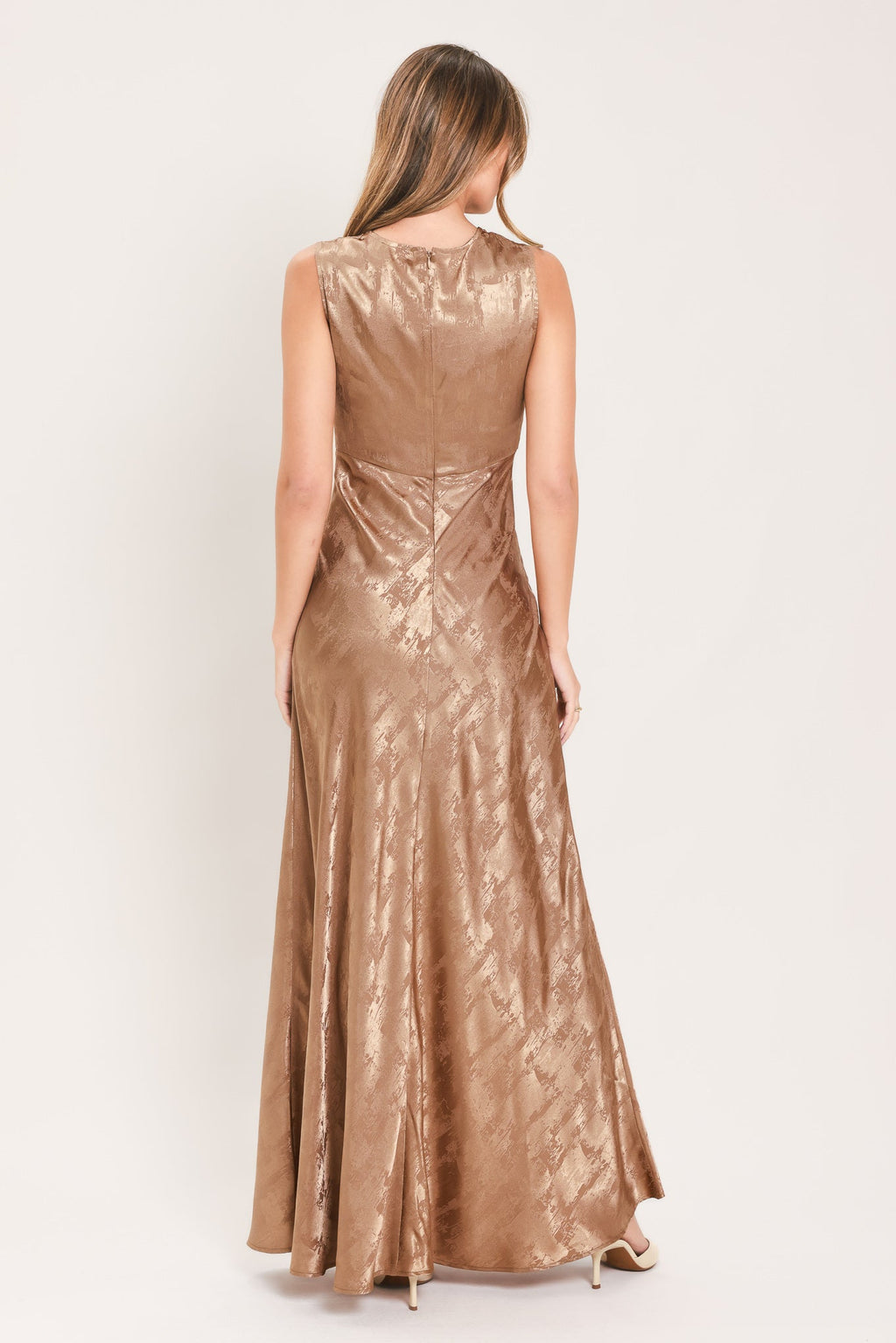 LUMINOUS CHAMPAGNE KISS MAXI DRESS