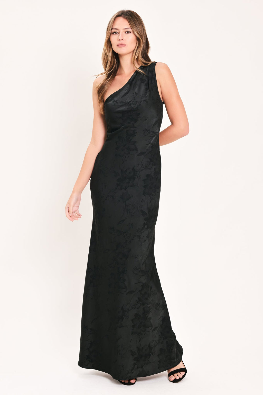 JACQUARD SATIN MAXI DRESS