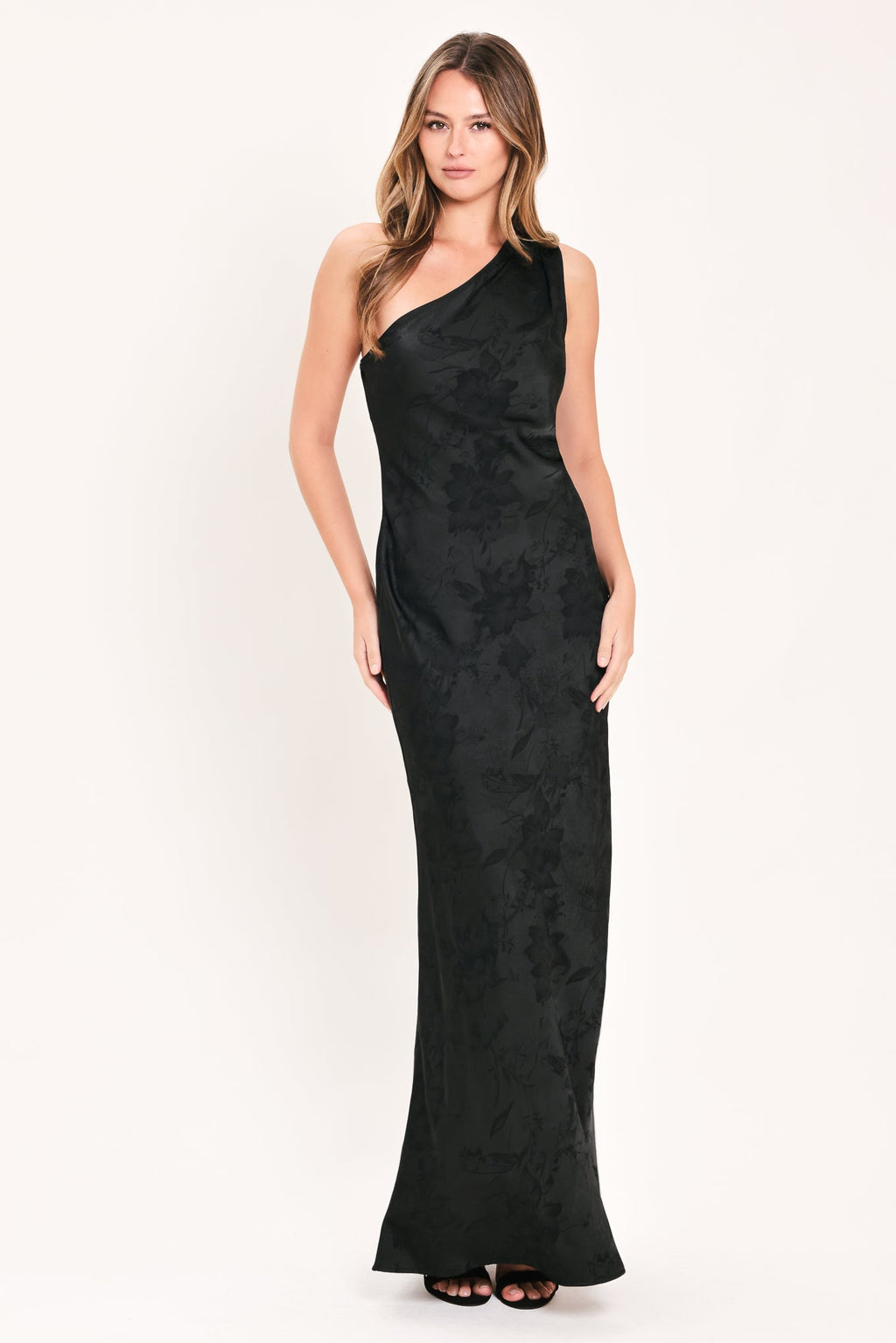 JACQUARD SATIN MAXI DRESS