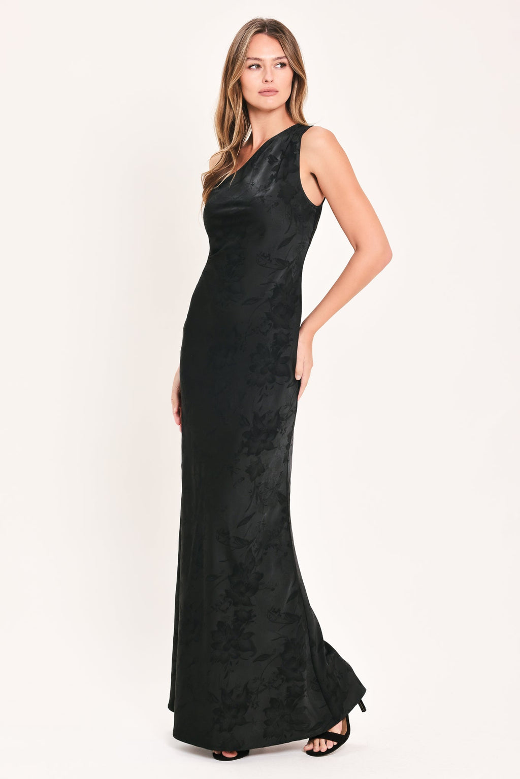 JACQUARD SATIN MAXI DRESS