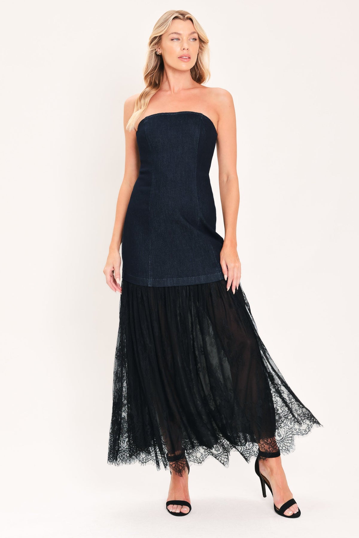 MIDNIGHT DENIM TUBE DRESS