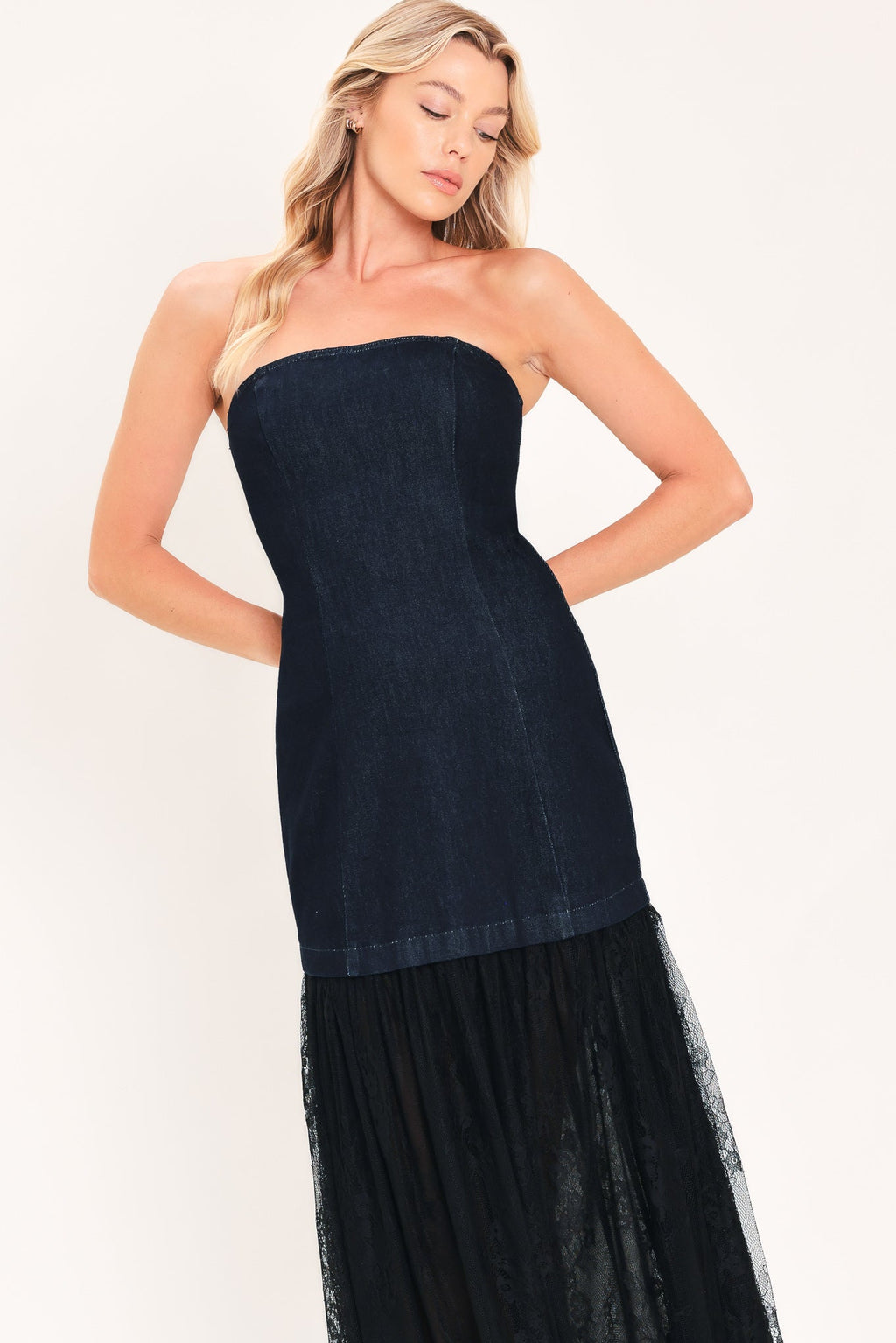 MIDNIGHT DENIM TUBE DRESS