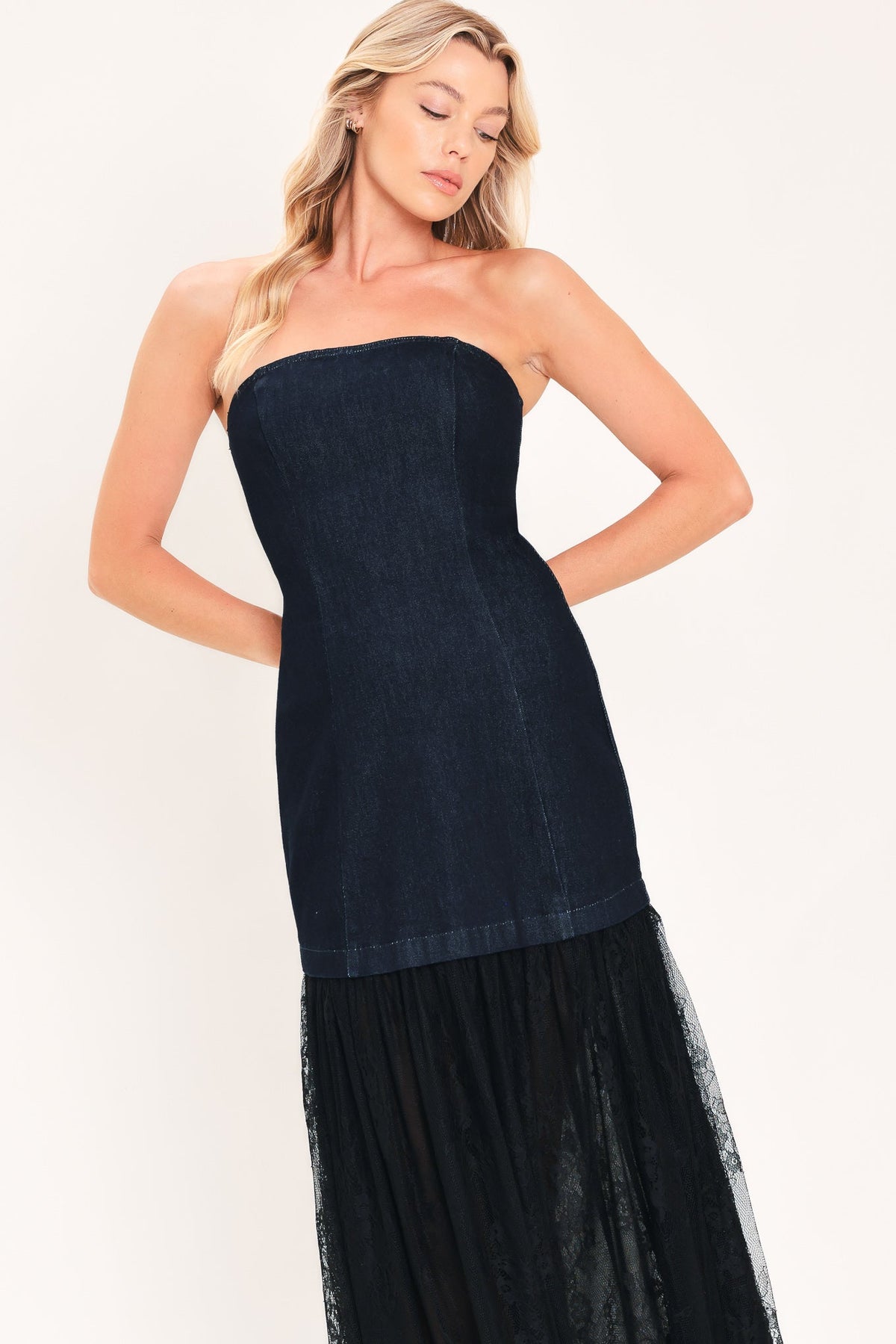 MIDNIGHT DENIM TUBE DRESS