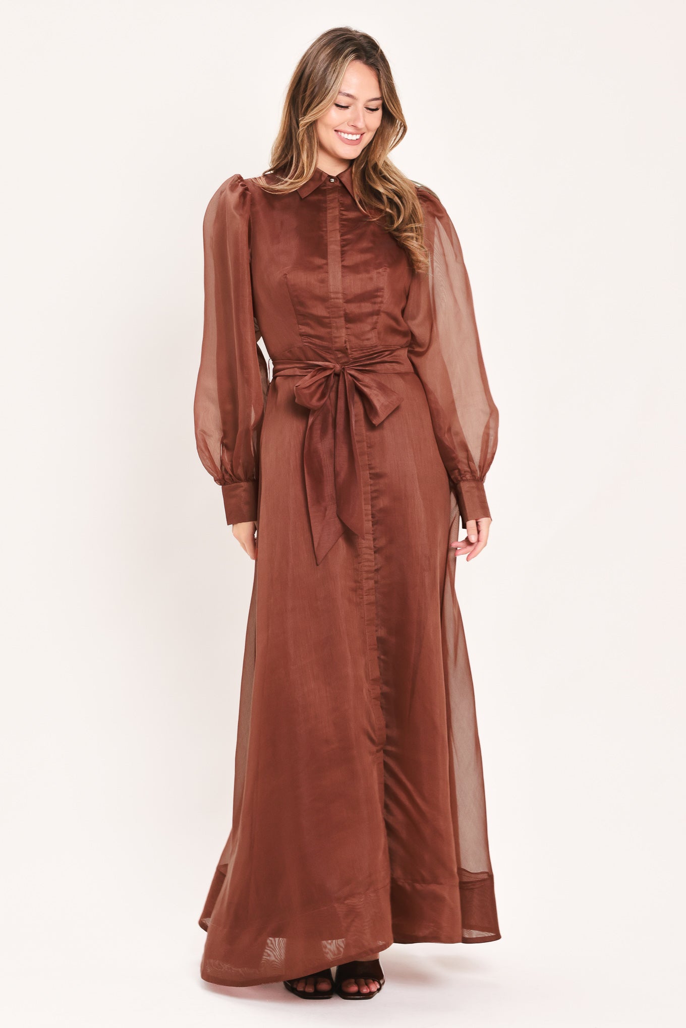 CEDARLIGHT ORGANZA MAXI DRESS