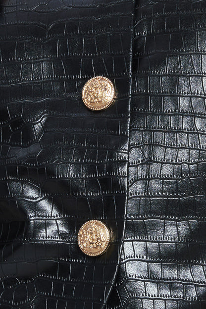 AT THE START FAUX LEATHER BOLERO JACKET