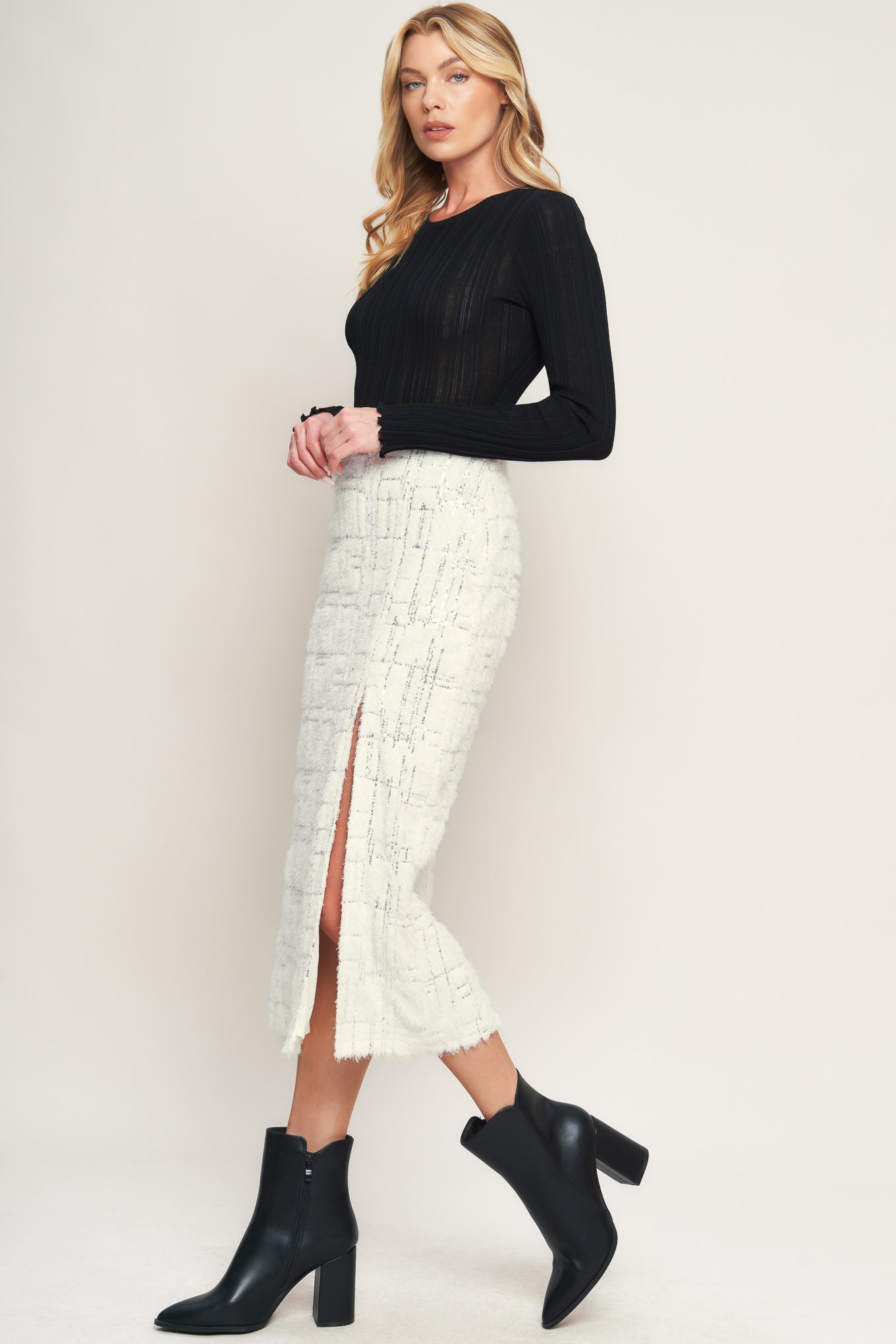 MADE YOU MY WORLD WOVEN MIDI SKIRT