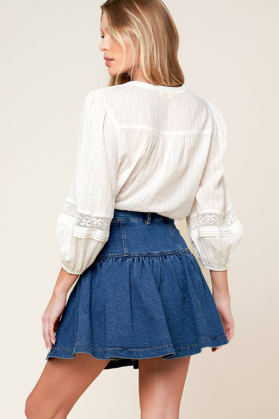 FENICIA INDIGO DENIM MINI SKIRT