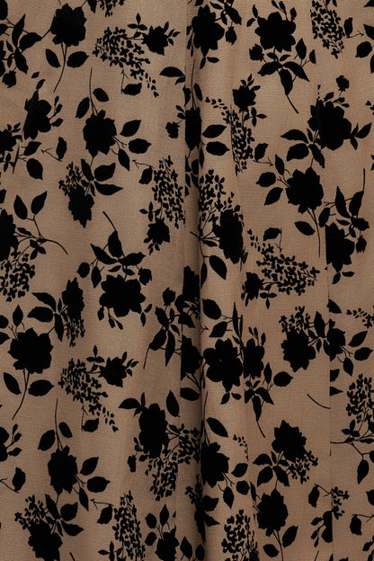 CLASSIC BLOOM LOOK WOVEN FLOCKING CIRCLE SKIRT