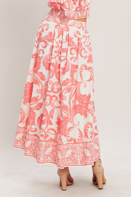 AMALFI SUNSET MIDI FULL SKIRT